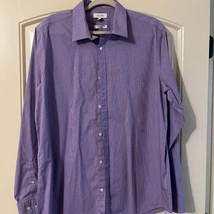 Men's Large Long Sleeve Button up Shirt Calvin Klein Infinite Cool No Iron